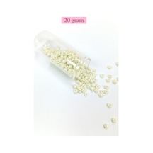 Dökme Cam Kum Boncuk Büyük Boy 6/0 4 Mm - 20 Gram - Krem - Bnc071