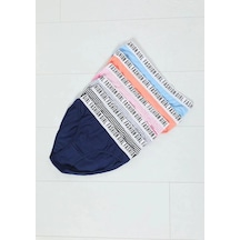 6'lı Paket Çok Renkli Fashion Girl Kadın Slip Külot Mavi 10