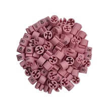 ASKI için BASKILI PEMBE (40)' Benden Boncuğu (100 Adet) Pembe