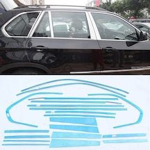 Bmw X5 2007-2013 Cam Çerçevesi Paslanmaz Çelik Krom Set