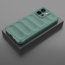 Oppo A6t Kılıf Kamera Korumalı Arka Yüzey Tasarımlı Darbeye Dayanıklı Etnik Kılıf Silikon Kapak Koyu Yeşil