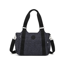 Smart Bags Günlük Orta Boy Su Geçirmez Krınkıl Kumaş Kadın Omuz Çantası Puantiye Siyah