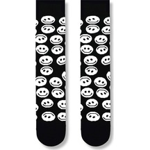 Carnaval Socks Smile Siyah Desenli Renkli Çorap Çok Renkli