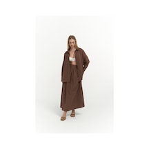 Mai Collection Mai Studios Co. Ambra Kahve Gömlek Etek Takım Kahve