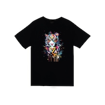 Stoned&Fame Kaplan Baskılı T-shirt SIYAH
