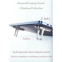 Dayanıklı Laptop Standı 2 Kademeli Yükseltme Ayarlı 2 Adet Katlanır Boyun Sırt Ağrı 2 Adet