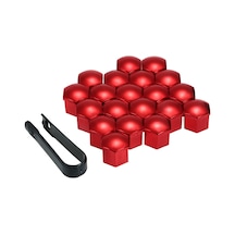 Jeemson 17mm Universal Jant Somunu Kapağı, Abs Plastik, Kırmızı/mavi Seçenekli, 20 Adet + Çıkarma Aracı