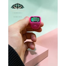 Led'li Mini Yüzük Zikirmatik Her 100'de Uyarı Veren Dijital Zikir Sayacı Pembe Beyaz