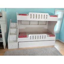 Toledo Tamamı Mdf Lake Boyalı Yavrulu 3 Lü Ranza B