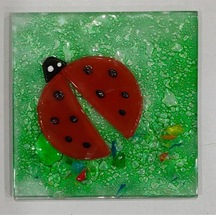 Uğur Böceği Desenli Banyo Cam Gider Kapağı Süsü Tekli Ölçü :10x10 Cm Diğer