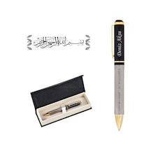 Bk Gift Kişiye Özel Premium Besmele Kabartmalı Baskılı Roller Kalem Lazer Kazımalı İsim Yazılı, Mavi Mürekkepli Kobitmeyencom36195 Bk Gift