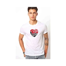 True Love Baskılı Beyaz Erkek Tshirt