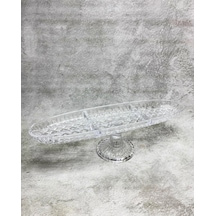 El Yapımı Cam Kafes 6 Göz Kayık Ayaklı Servis Tabağı 41x12 Cm