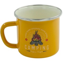 Retro Emaye Kupa Bardak Adventure 330 Cc Sarı Camping