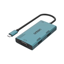 Cbtx Onten M206 4'ü 1 Arada Usb-c Hub Adaptörü Type-c - Çift Hd+vga+3,5mm Video Dönüştürücü Desteği 4k / 60hz