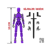 Robot 13 Dummy Mor Gri Tüm Eklemleri Hareketli Aksiyon Figürü Oyuncak