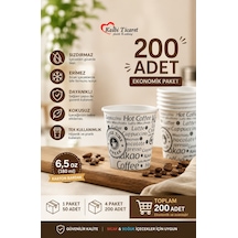 Karton Bardak 6,5 Oz Sızdırmaz Erimez Kokusuz Kullan At Bardak Kağıt Bardak 200