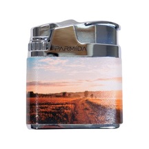 Parmida Tek Torch Pürmüz Çöl Desenli Gümüş Metal Puro Çakmağı - Tr9228