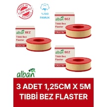 Bez Flaster 1,25 Cm X 5 M, 3 Kutulu Set, Pamuklu Medikal Sabitleme Bandı Tekli Rulo