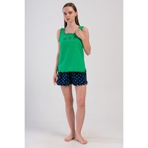 Yake Store Kadın P.suprem Xxl Genıs Askılı Bıbılalı Etegı Oval Sort Takım - Brıght Green Yeşil
