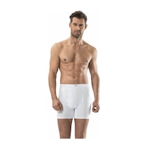 Jiber Erkek Beyaz Paçalı Penye Boxer 6Lı Jiber 108