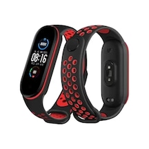 Newface Xiaomi Mi Band 7 Spor Delikli Kordon - Siyah-kırmızı