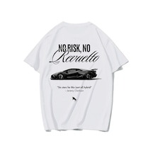Brz Collectıon Brz Collection Unisex Oversize No Risk No Revelto T-shirt Beyaz