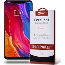 Xiaomi Mi 8 ile Uyumlu Kırılmaz Cam Ekran Koruyucu Ekonomik 3'lü Paket