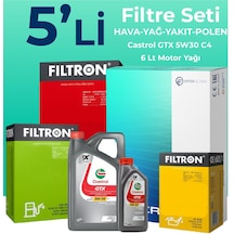 Filtron Renault Kadjar 1.6 Dizel Filtre Bakım Seti Castrol Motor Yağlı (2015-2018) 5 Li