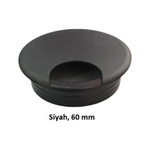 Masaüstü Kablo Kanalı Deliği Kapağı Siyah 6 Cm