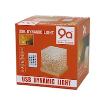 Usb Kumandalı Rgb Su Desenli Mika Kristal Plastik Gece Lambası 9.5x9.5cmx11.5cm Timya/go1395 198564 Karışık / Çoklu Renk