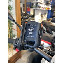 Bee Connect Vespa/django Uyumlu Motosiklet Telefon Tutucu Mat Siyah