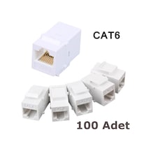 RJ45 Cat6 Konnektör Keystone Jack Dişi Dişi Ara Uzatma - 100 Adet