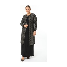 Ladies First Büyük Beden 3149 Siyah Ceket Elbise Takım