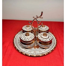Bakır 4lü Baharatlık 3 Beyaz
