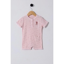 U.S. Polo Assn. Kız Bebek Tulum - Pudra Pudra