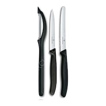 3 Lü Siyah Set 7.6075 Dik Soyacak & 6.7703 10 Cm. Bıçak & 6.7833 11 Cm. Bıçak