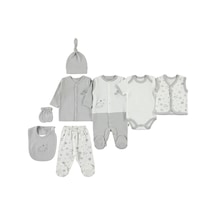 Civil Baby Bebek 8'li Zıbın Takımı 0-1 Ay Gri 961111814k21 Gri
