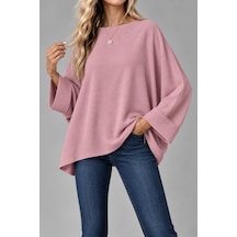Oversize Yarasa Kol Bluz Pembe