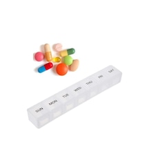 Haftalık İlaç Kutusu 7 Günlük Şeffaf Uzun İlaç Saklama Kabı İlaç Kutusu