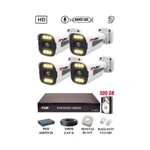 Fury 4 Kameralı Ip Güvenlik Kamerası Seti Sesli 4mp Gece Renkli Su Geçirmez 1506s 500gb Fury 4 Kameralı Ip Güvenlik Kamerası Seti Sesli 4mp Gece Renkli Su Geçirmez 1506s 500gb
