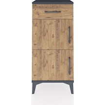 Arges Komodin Tek Raflı Tek Çekmeceli 2 Kapaklı 44x30x96 Antrasit-çam Antrasit