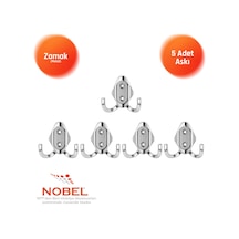 Has Askı, Metal Vestiyer Askısı, Krom, Duvar Ve Dolap Askılığı 5'li Set Vidalı