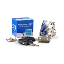 Cateksss Std Kare Çekmece Kilidi - 6 Lı Paket Gümüş
