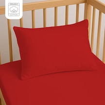 %100 Pamuk Bebek Yastık Kılıfı 35x45 Cm 2 Adet Doğal & Yumuşak Kırmızı