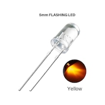 Flaşörlü Led Sarı 2 Bacaklı 5mm
