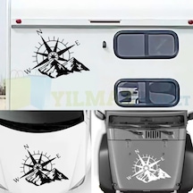 Pusula Karavan Kamp Çekme Off Road Oto Sticker Etiket Yapıştırma