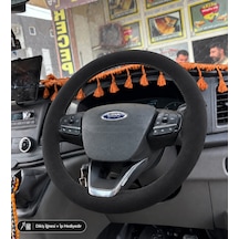 Ford Fiesta Mk8 Direksiyon Kılıfı Alcantara Süet Monza Black Serisi Siyah 2018-2023