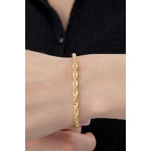 Fiyonk Kuyumculuk 14 Ayar Altın Işıltılı Burgu Zincir Bileklik 3.30 Mm Pembe Altın