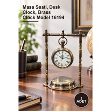 3 Adet Pirinç Masaüstü Saat Masa Saati, Desk Clock, Brass Clock Model 16194 Diğer